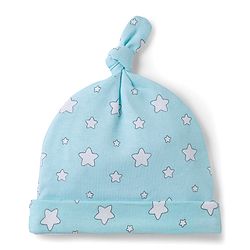 Babyhug 100% Cotton Interlock Knit Animal & Star Printed Caps Pack Of 2 Multicolor - Diameter 15 cm