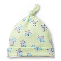 Babyhug 100% Cotton Interlock Knit Animal & Star Printed Caps Pack Of 2 Multicolor - Diameter 15 cm