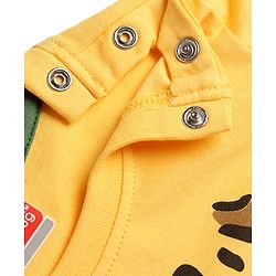 Babyhug Cotton Knit Full Sleeves Animal Printed T-Shirt & Pyjama Night Suit - Yellow
