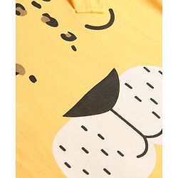 Babyhug Cotton Knit Full Sleeves Animal Printed T-Shirt & Pyjama Night Suit - Yellow