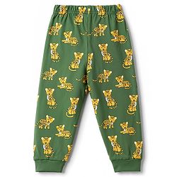 Babyhug Cotton Knit Full Sleeves Animal Printed T-Shirt & Pyjama Night Suit - Yellow