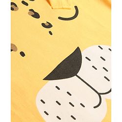 Babyhug Cotton Knit Full Sleeves Animal Printed T-Shirt & Pyjama Night Suit - Yellow