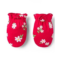 Babyhug 100% Cotton Knit Mittens & Booties with Floral Print - Multicolor