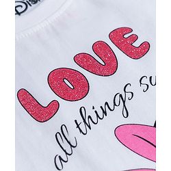 Babyhug Disney Single Jersey Knit Full Sleeves T-Shirt & Pyjama Night Suit With Minnie Mouse Graphics - Multicolor