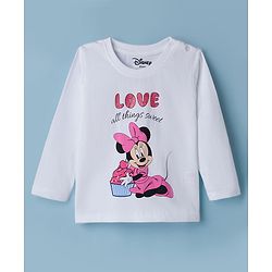 Babyhug Disney Single Jersey Knit Full Sleeves T-Shirt & Pyjama Night Suit With Minnie Mouse Graphics - Multicolor