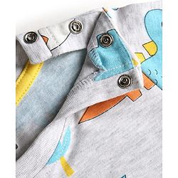 Babyhug Cotton Knit Full Sleeves Co-Ord T-Shirt & Pyjama Night Suit With Dino Print - Multicolor