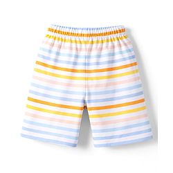 Babyhug Cotton Knit Half  Sleeves T-Shirt & Shorts Night Suit with Sun & Sea Print - Yellow