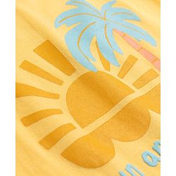 Babyhug Cotton Knit Half  Sleeves T-Shirt & Shorts Night Suit with Sun & Sea Print - Yellow