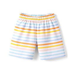 Babyhug Cotton Knit Half  Sleeves T-Shirt & Shorts Night Suit with Sun & Sea Print - Yellow
