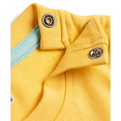 Babyhug Cotton Knit Half  Sleeves T-Shirt & Shorts Night Suit with Sun & Sea Print - Yellow
