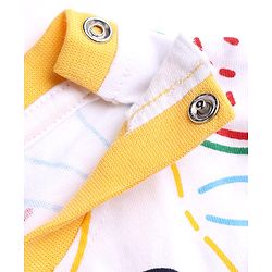 Babyhug 100% Cotton Knit Half Sleeves Co-Ord T-Shirt & Shorts Night Suit With Fruits Print - White