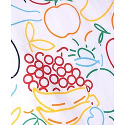 Babyhug Cotton Knit Half  Sleeves Co-Ord T-Shirt & Shorts Night Suit With Fruits Print - White