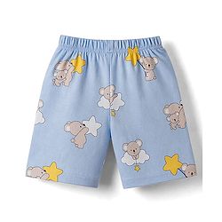 Babyhug Cotton Knit Half  Sleeves Co-Ord T-Shirt & Shorts Night Suit With Koala Print - Blue
