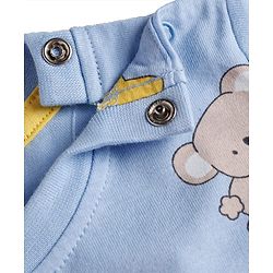 Babyhug Cotton Knit Half  Sleeves Co-Ord T-Shirt & Shorts Night Suit With Koala Print - Blue