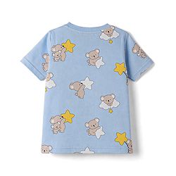 Babyhug Cotton Knit Half  Sleeves Co-Ord T-Shirt & Shorts Night Suit With Koala Print - Blue