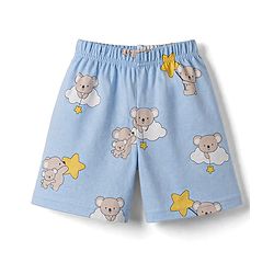 Babyhug Cotton Knit Half  Sleeves Co-Ord T-Shirt & Shorts Night Suit With Koala Print - Blue