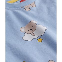 Babyhug Cotton Knit Half  Sleeves Co-Ord T-Shirt & Shorts Night Suit With Koala Print - Blue