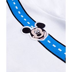 Babyhug Disney Single Jersey Knit Half Sleeves T-Shirt with Front & Back Mickey Mouse Graphics - White