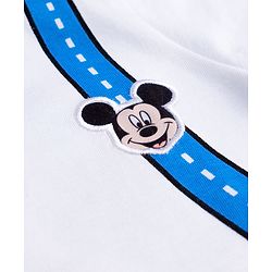 Babyhug Disney Single Jersey Knit Half Sleeves T-Shirt with Front & Back Mickey Mouse Graphics - White