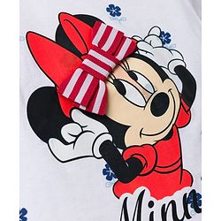 Babyhug Disney Cotton Knit T-Shirt with Minnie Mouse Graphic Print Half Sleeves Round Neck White 3-6 Months