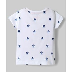 Babyhug Disney Cotton Knit T-Shirt with Minnie Mouse Graphic Print Half Sleeves Round Neck White 3-6 Months
