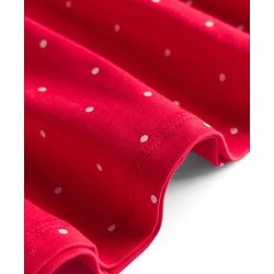 Babyhug Single Jersey Knit Half Sleeves Smocked Frock with Polka Dot Print & Bloomer - Dark Pink