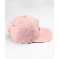 Babyhug Twill 100% Cotton Woven Baseball Cap with Cherry Embroidery Pink - Diameter 18 cm
