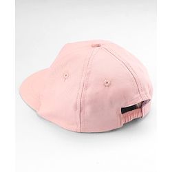 Babyhug Twill 100% Cotton Woven Baseball Cap with Cherry Embroidery Pink - Diameter 18 cm