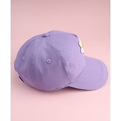Babyhug Twill Woven Baseball Cap With Floral Applique Lavender - Diameter 16 cm