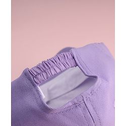 Babyhug Twill Woven Baseball Cap With Floral Applique Lavender - Diameter 16 cm