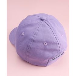 Babyhug Twill Woven Baseball Cap With Floral Applique Lavender - Diameter 16 cm