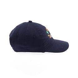 Babyhug Twill 100% Cotton Woven Baseball Cap With Text Print Navy Blue - Diameter 14.5 cm
