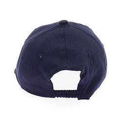 Babyhug Twill 100% Cotton Woven Baseball Cap With Text Print Navy Blue - Diameter 14.5 cm