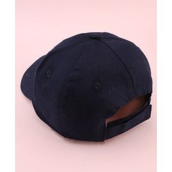 Babyhug Twill 100% Cotton Woven Baseball Cap With Text Print Navy Blue - Diameter 14.5 cm
