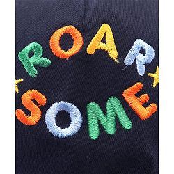 Babyhug Twill 100% Cotton Woven Baseball Cap With Text Print Navy Blue - Diameter 14.5 cm