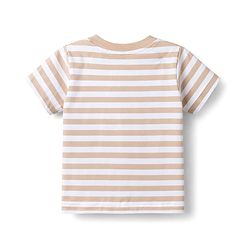 Babyhug 100% Cotton Knit Half Sleeves Striped & Dino Printed T-Shirt & Shorts Set - Multicolor
