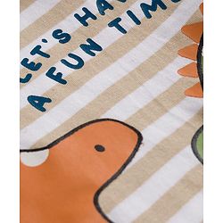 Babyhug 100% Cotton Knit Half Sleeves Striped & Dino Printed T-Shirt & Shorts Set - Multicolor