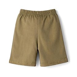 Babyhug Single Jersey Knit Half Sleeves T-Shirt & Shorts Set with Animal Print - Light Brown & Green