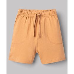 Babyhug Single Jersey Knit Half Sleeves T-Shirt & Shorts Set With Van & Animal Print - Brown