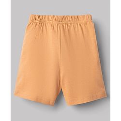 Babyhug Single Jersey Knit Half Sleeves T-Shirt & Shorts Set With Van & Animal Print - Brown