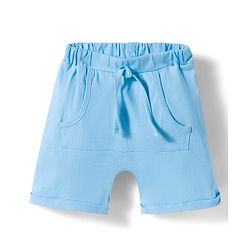 Babyhug 100% Cotton Knit Half Sleeves Vehicles Printed & Striped T-Shirt & Shorts Set - Peach & Light Blue