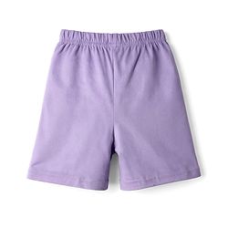 Babyhug Single Jersey Knit Half Sleeves T-Shirt & Shorts Set with Little Dreamer Print - Purple