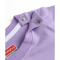 Babyhug Single Jersey Knit Half Sleeves T-Shirt & Shorts Set with Little Dreamer Print - Purple