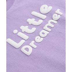 Babyhug Single Jersey Knit Half Sleeves T-Shirt & Shorts Set with Little Dreamer Print - Purple