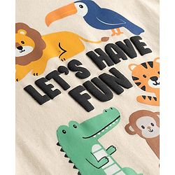 Babyhug Single Jersey Knit Half Sleeves T-Shirt & Shorts Set With  Animal Print - Grey
