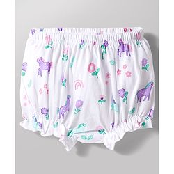 Babyhug 100% Cotton Knit Bloomers With Floral Print Pack of 3 - Multicolor