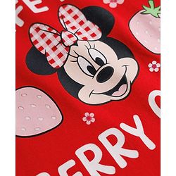 Babyhug Disney Single Jersey Knit Full Sleeves T-Shirt & Pyjama Night Suit With Minnie Mouse Graphics - Red