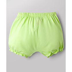 Babyhug Disney 100% Cotton Knit Bloomers With Minnie Mouse Graphic Pack of 2 - White & Lime Green