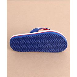Cute Walk by Babyhug Slip On Striped & Tiger Printed Flip Flops - Blue & Red