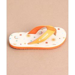 Cute Walk by Babyhug Slip On Rainbow Printed Flip Flop - Orange & White